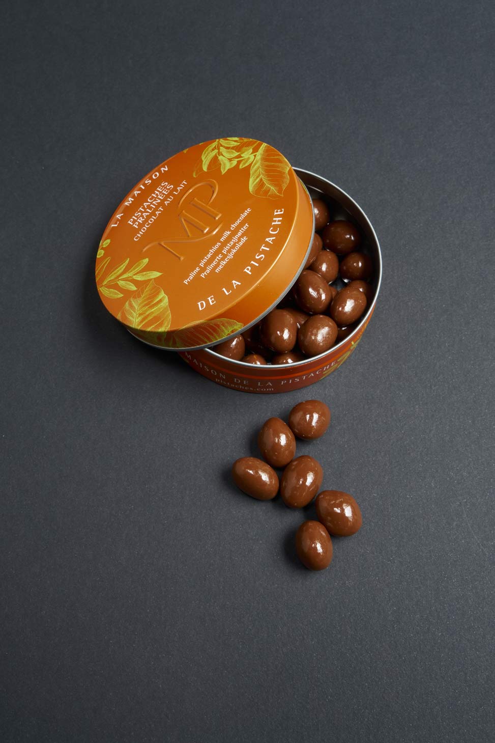 Pistache enrobée chocolat lait