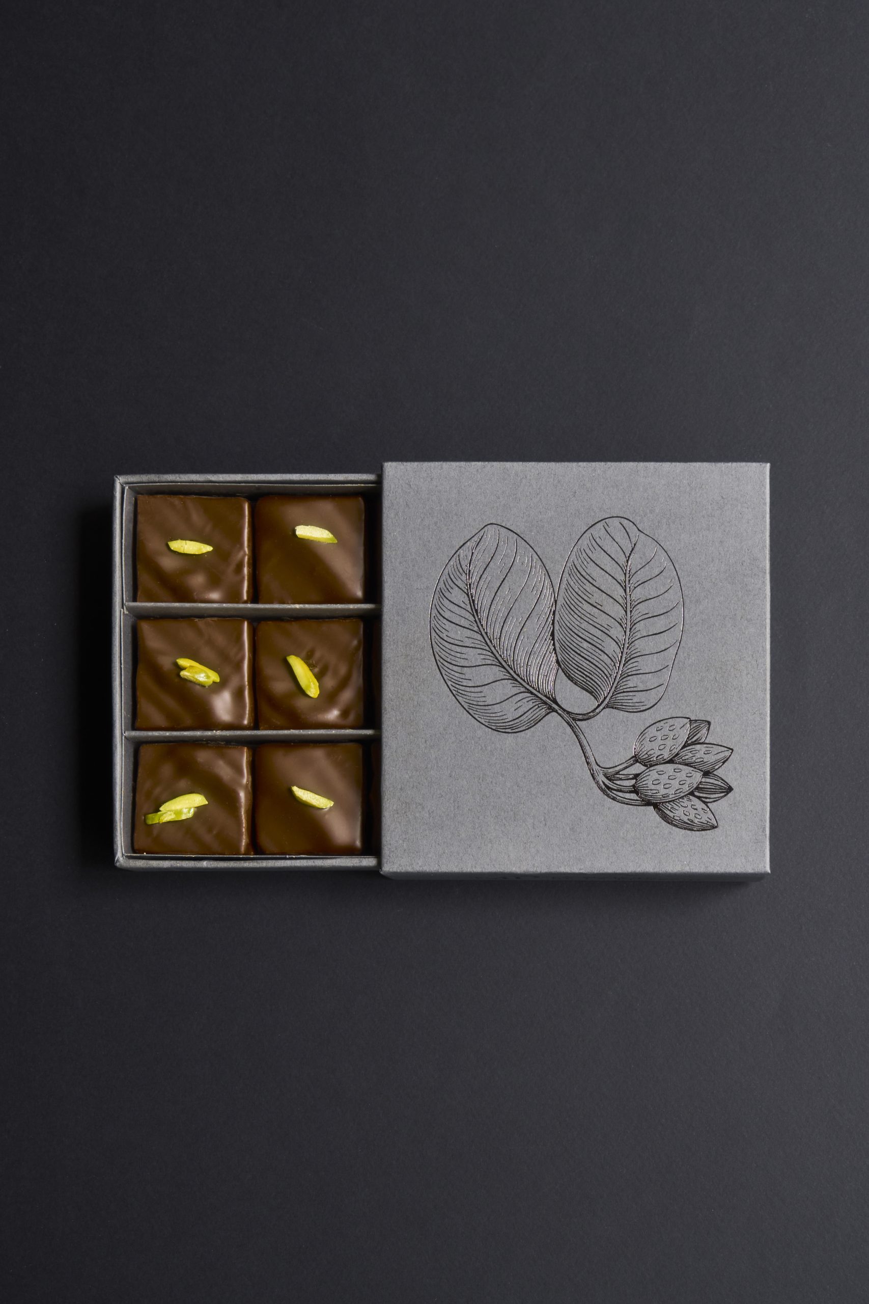 Bonbons chocolat à la pistache sauvage